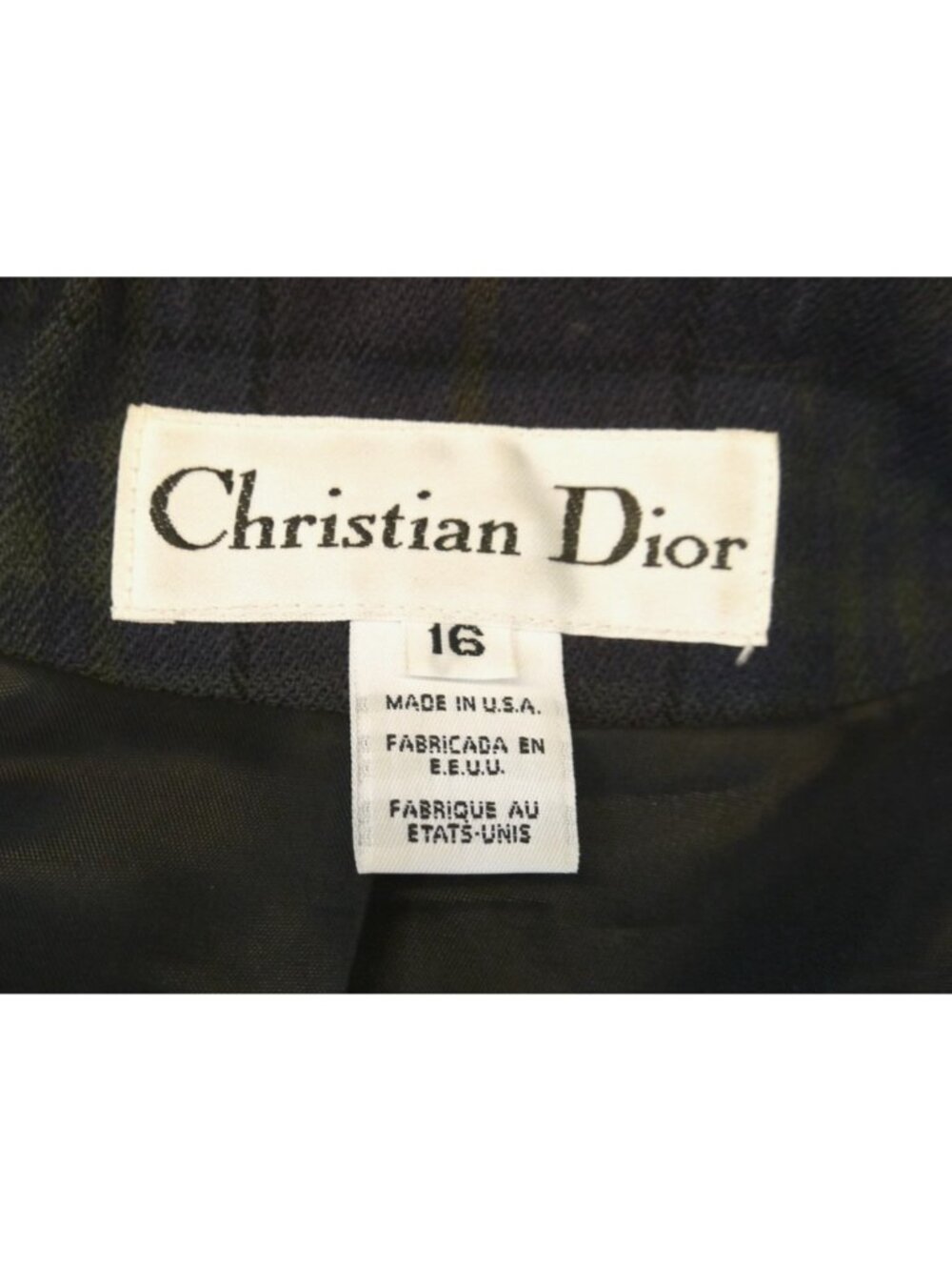 Christian Dior purple plaid wool suit jacket & pencil skirt Women's size 16 - Picture 5 of 10